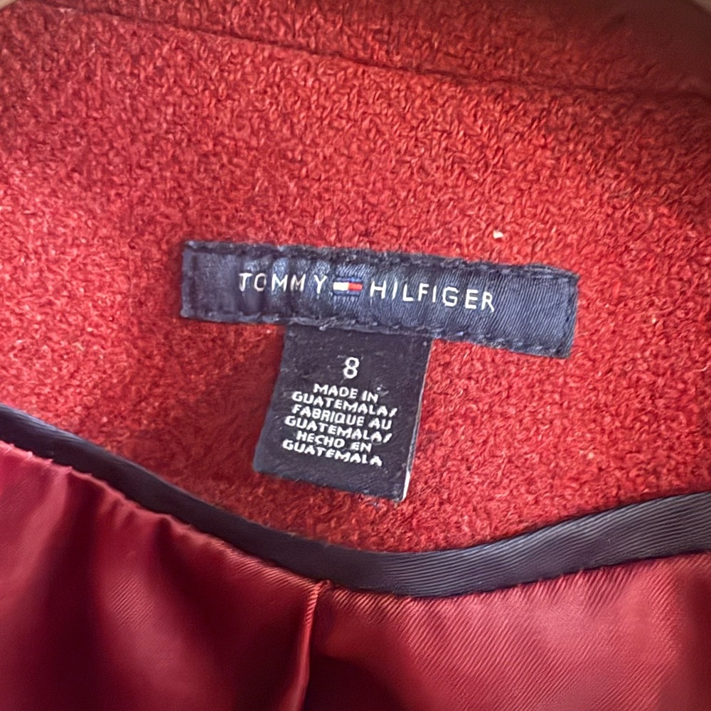 Tommy Hilfiger Swar Red Double-Breasted Pea Coat - Picture 7 of 8